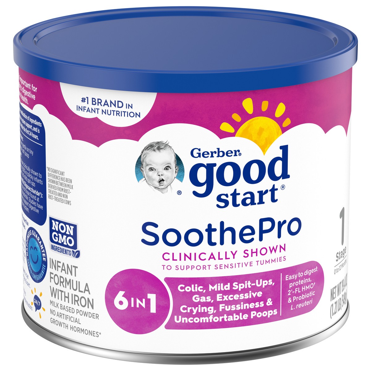 slide 6 of 9, Gerber Good Start, Baby Formula Powder, SoothePro, Stage 1, 19.4 Ounce, 19.4 oz