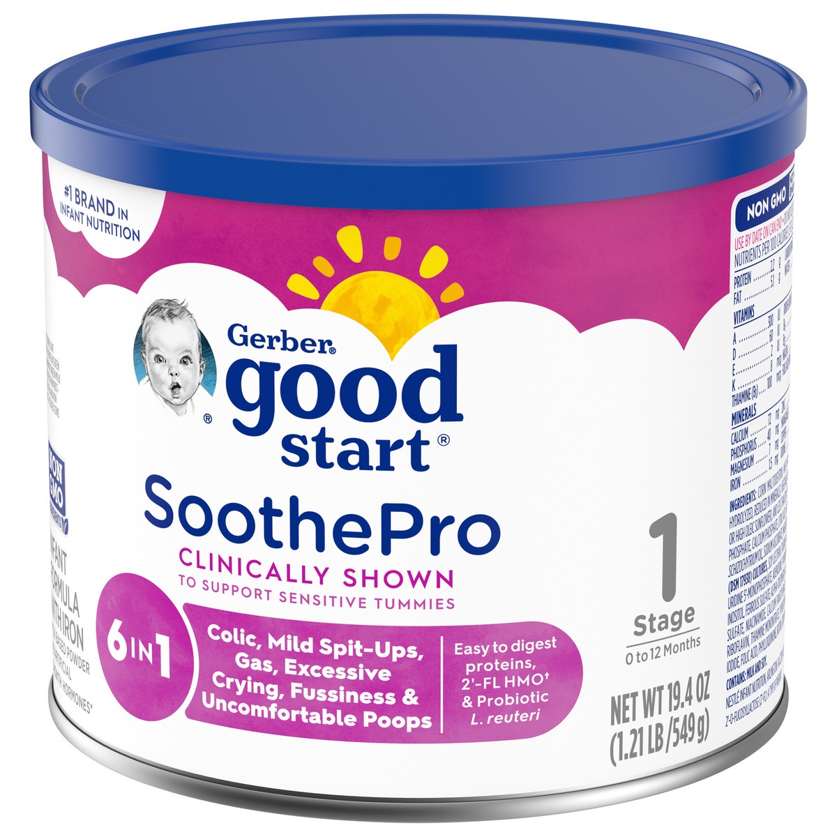 slide 2 of 9, Gerber Good Start, Baby Formula Powder, SoothePro, Stage 1, 19.4 Ounce, 19.4 oz