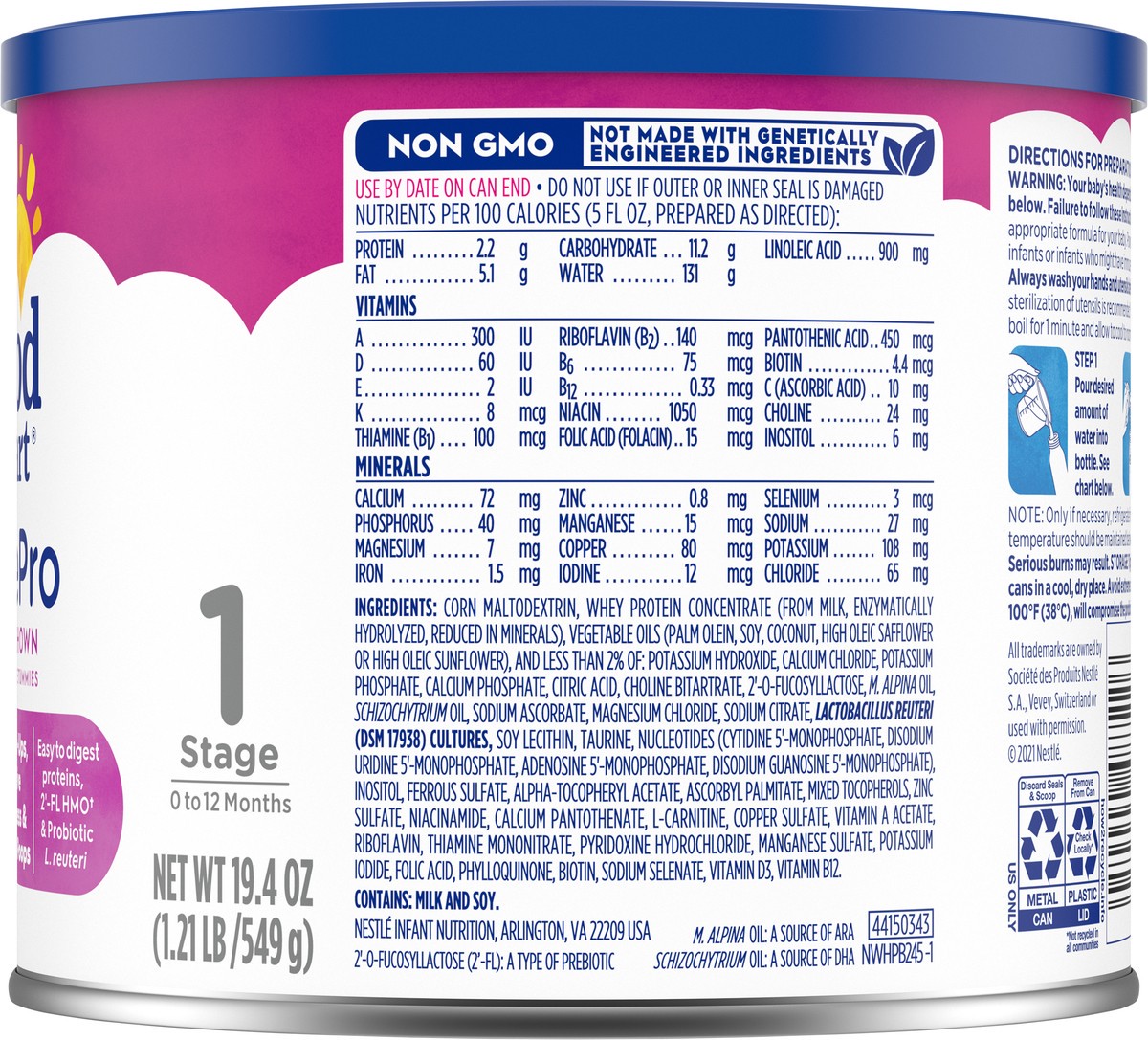 slide 9 of 9, Gerber Good Start, Baby Formula Powder, SoothePro, Stage 1, 19.4 Ounce, 19.4 oz