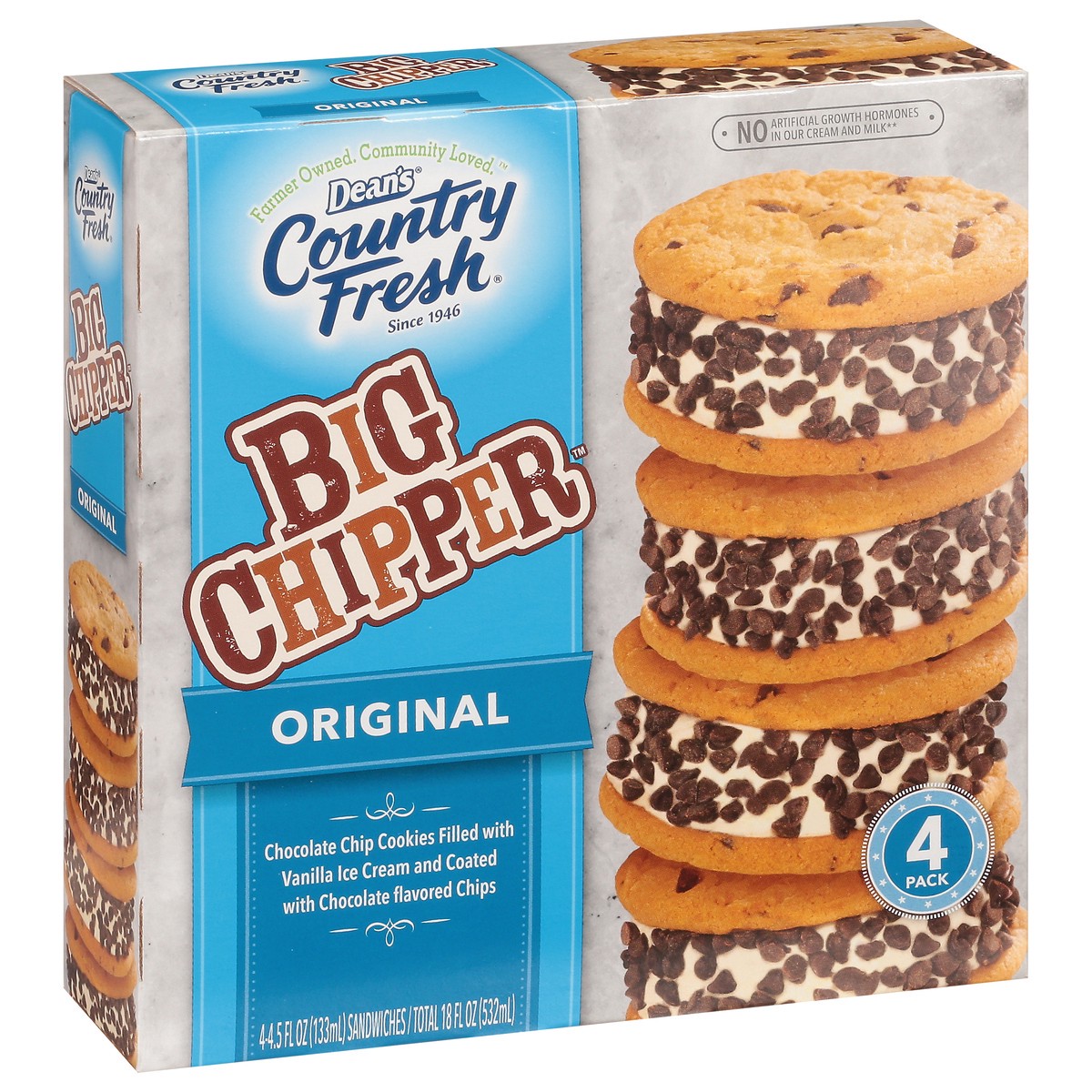 slide 5 of 14, Country Fresh Big Chipper Chocolate Chip Cookie Sandwiches 4 - 4.5 fl oz Sandwiches, 4 ct