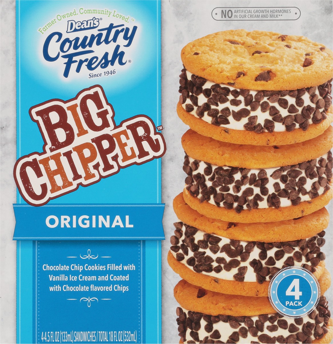 slide 9 of 14, Country Fresh Big Chipper Chocolate Chip Cookie Sandwiches 4 - 4.5 fl oz Sandwiches, 4 ct