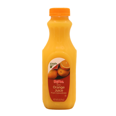 slide 1 of 1, Hy-Vee 100% Orange Juice - 16 fl oz, 16 fl oz