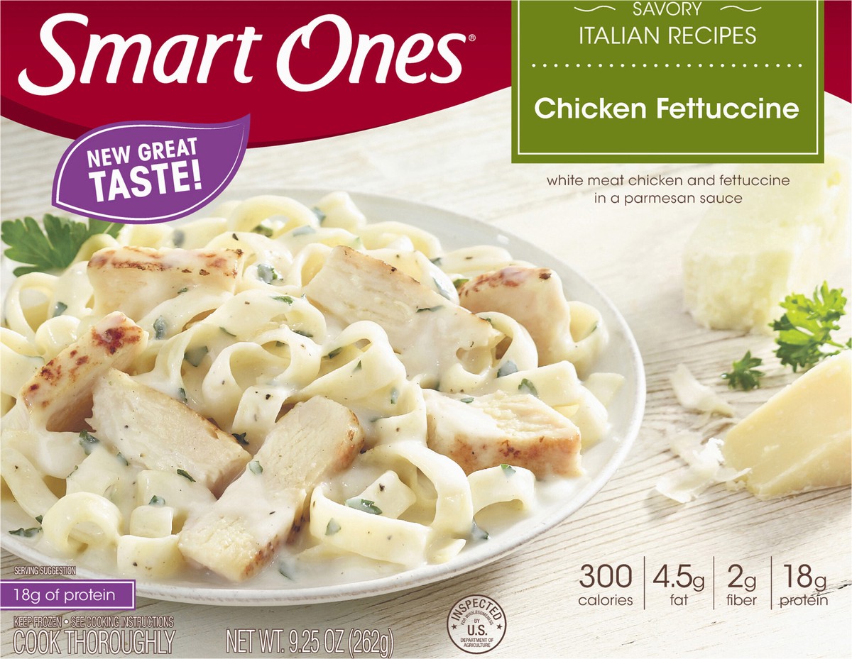 slide 7 of 13, Smart Ones Chicken Fettuccine Frozen Meal, 9.25 oz Box, 9.25 oz