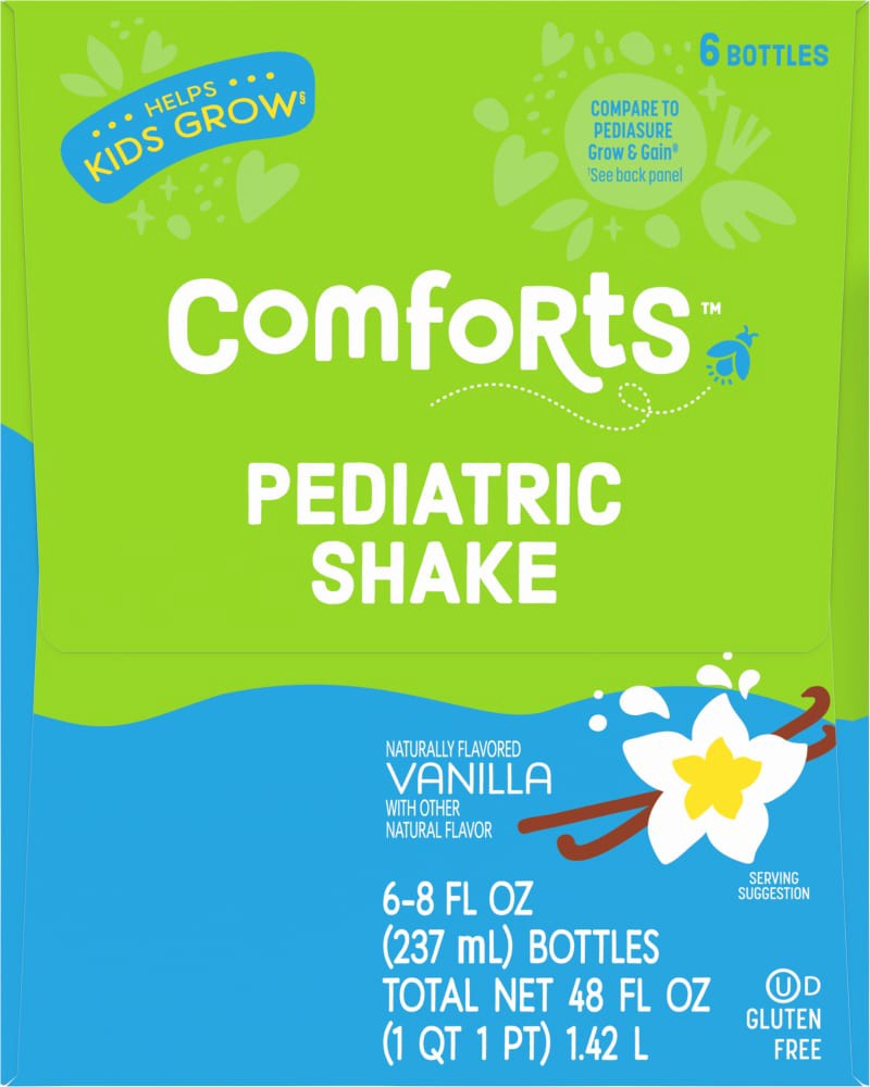 slide 4 of 4, Comforts Vanilla Pediatric Drink, 6 ct