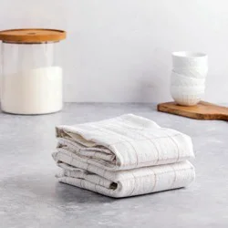 Hy-Vee Seasons Vintage Wash Tea Towels In White And Chateau Gray, Set Of 2