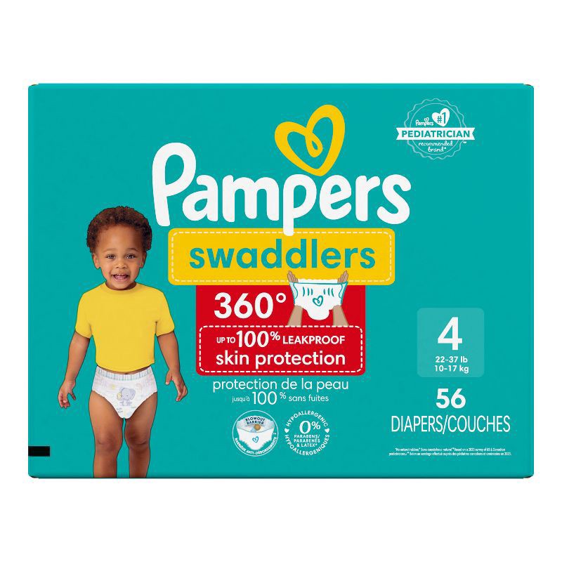 slide 2 of 13, Pampers Swaddlers 360 Pull-On Diapers, Size 4, 56 Count for up to 100% Leakproof Skin Protection and Easy Changes, 56 ct