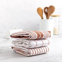 Hy-Vee Seasons Tea Towels In White And Amber Orange, Set Of 3