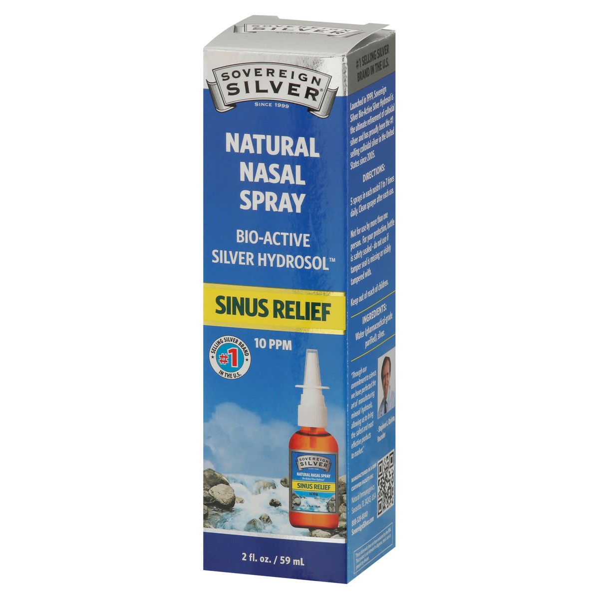 slide 3 of 9, Sovereign Silver Natural Nasal Spray 10 PPM Bio-Active Silver Hydrosol Sinus Relief 2 fl oz, 2 fl oz