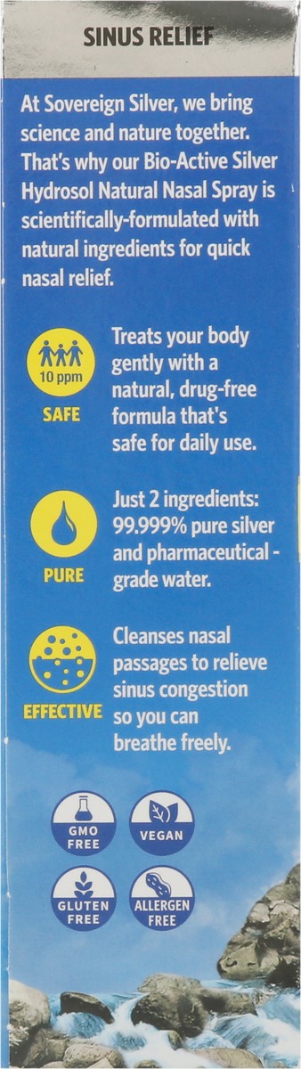 slide 2 of 9, Sovereign Silver Natural Nasal Spray 10 PPM Bio-Active Silver Hydrosol Sinus Relief 2 fl oz, 2 fl oz