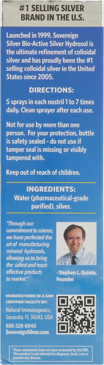 slide 9 of 9, Sovereign Silver Natural Nasal Spray 10 PPM Bio-Active Silver Hydrosol Sinus Relief 2 fl oz, 2 fl oz