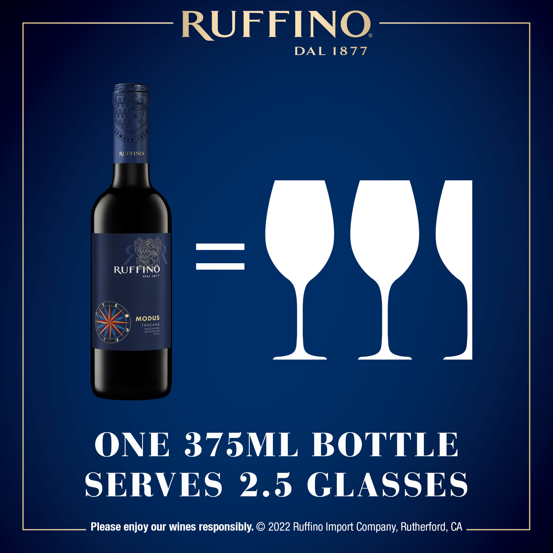 slide 6 of 10, Ruffino Modus Toscana IGT, Italian Red Wine, 375 mL Half Bottle, 12.68 fl oz