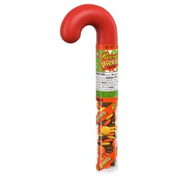 Reese's Pieces Peanut Butter in a Crunchy Shell, Christmas Candy Plastic Cane, 1.4 oz