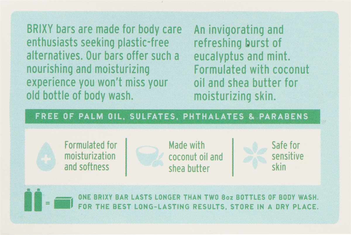 slide 12 of 12, Brixy Mint Eucalyptus Body Wash Bar 4 oz, 4 oz
