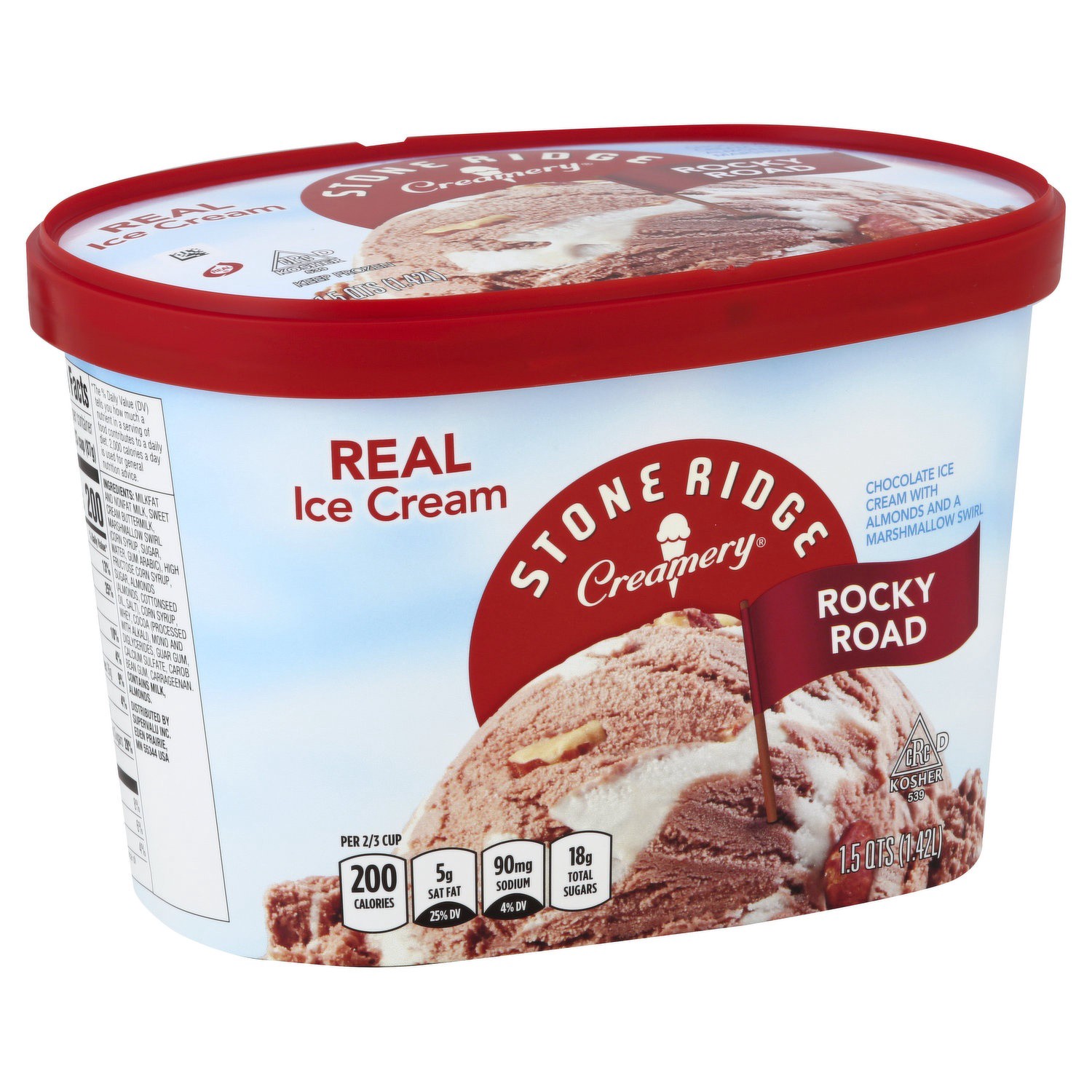 slide 1 of 1, Stone Ridge Creamery Rocky Road Ice Cream, 48 fl oz
