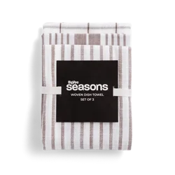 Hy-Vee Seasons Tea Towels In White And Fieldstone Gray, Set Of 3