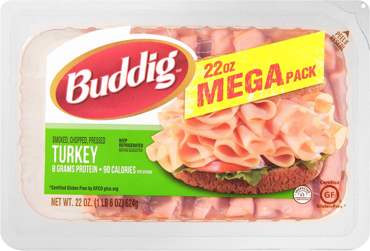 slide 4 of 7, Buddig Smoked Turkey MEGA Pack 22oz, 22 oz