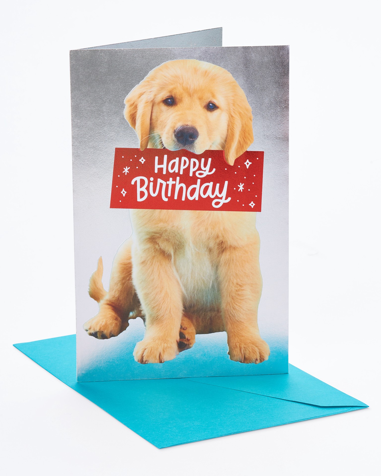 slide 1 of 9, American Greetings has cornered the market on cute with classics like this paw-sitively pooch-perfect birthday card featuring a precious pup holding a special message in its mouth. Make someone''s celebration that much sweeter with this birthday wish. Featuring red and silver foil finishings, it''s almost too adorable for words., 1 ct