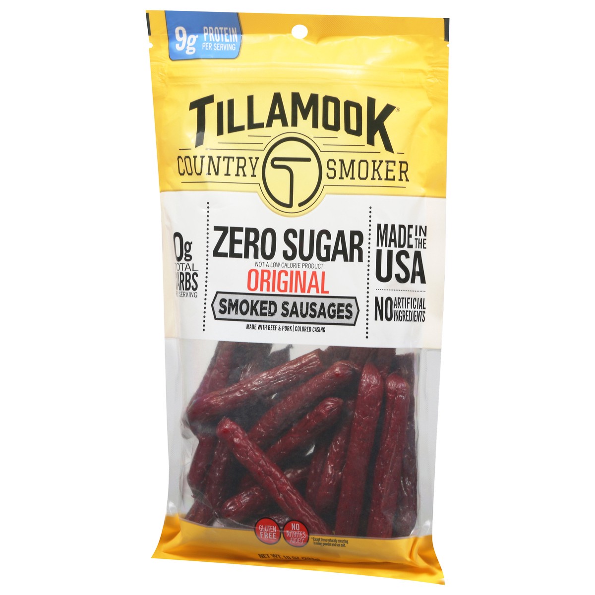 slide 2 of 9, Tillamook Country Smoker Zero Sugar Original Smoked Sausages 10 oz, 10 oz