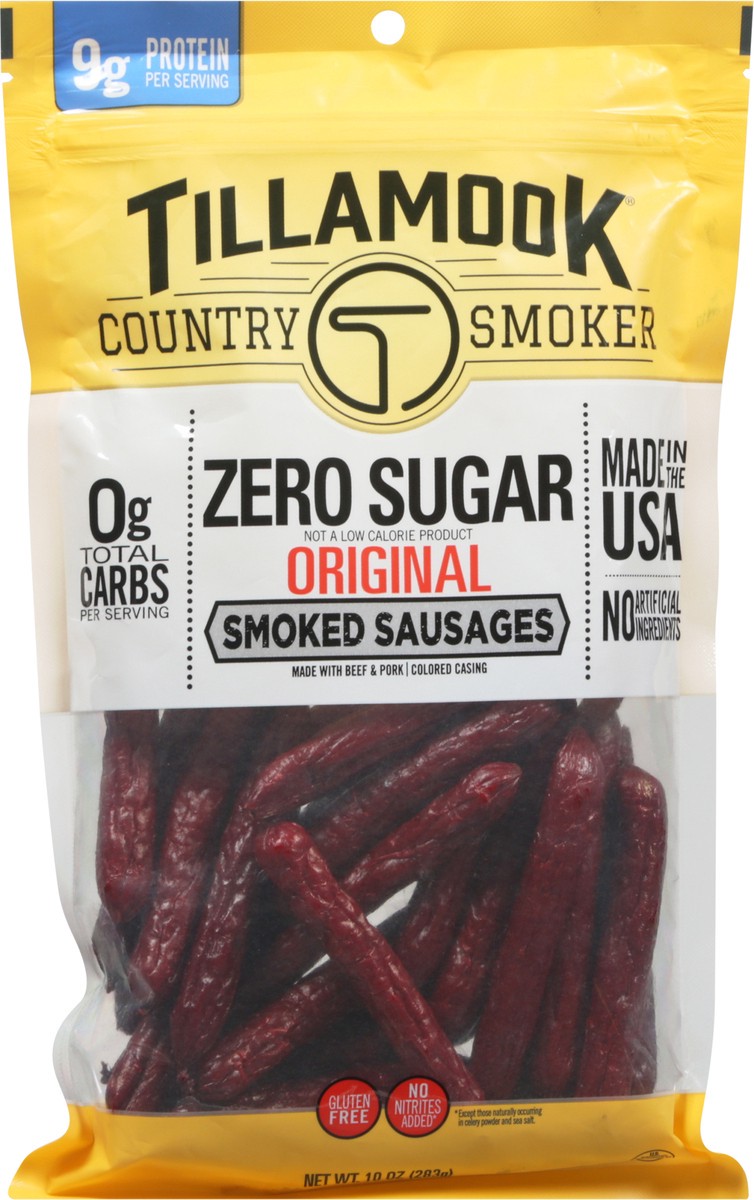 slide 5 of 9, Tillamook Country Smoker Zero Sugar Original Smoked Sausages 10 oz, 10 oz