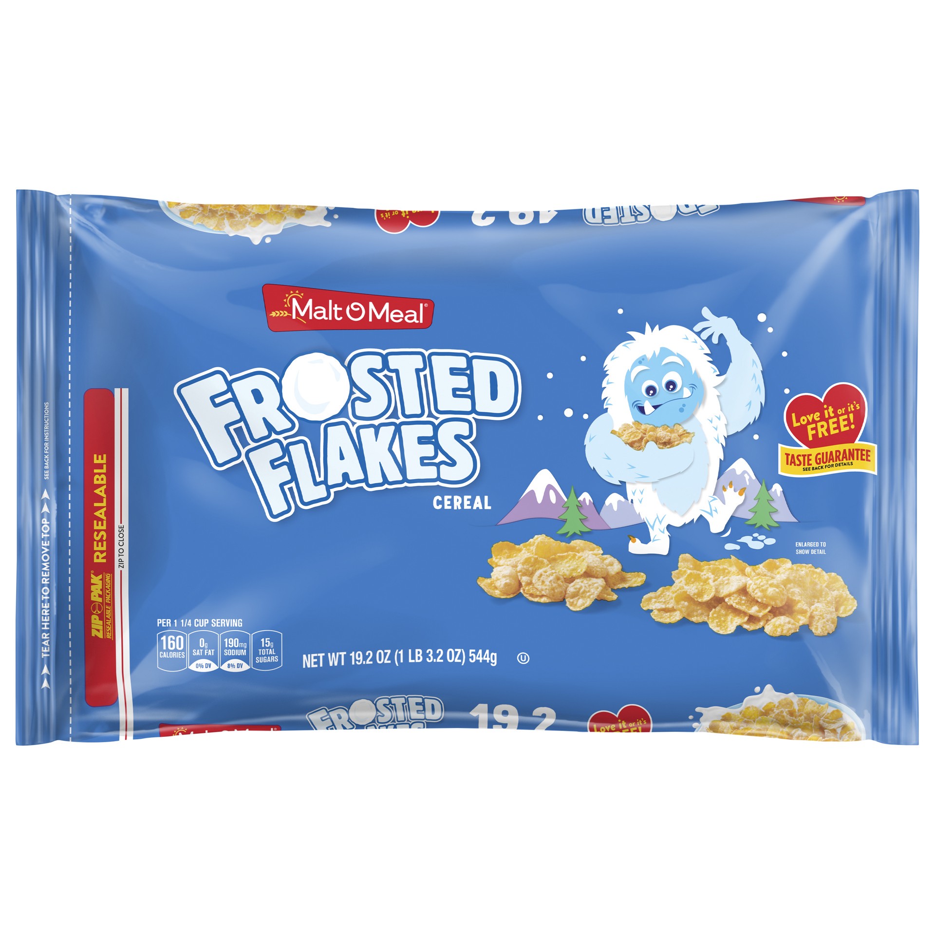 slide 1 of 7, Malt-O-Meal Frosted Flakes Cereal, Frosty Flakes Breakfast Cereal, 19.2 OZ Bag, 19.2 oz