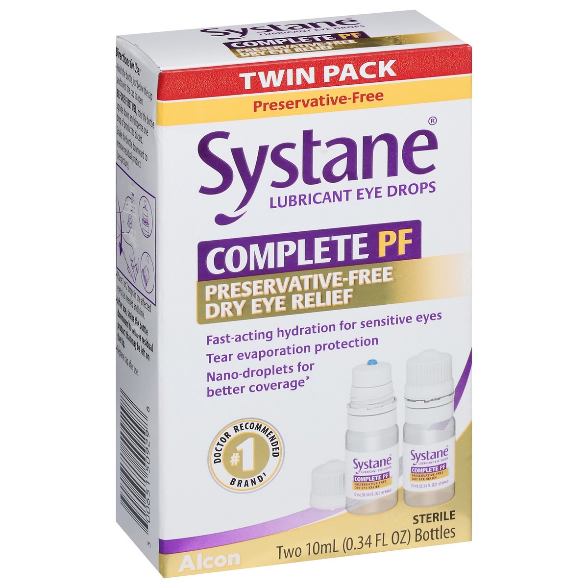slide 10 of 13, Systane Complete PF Lubricant Eye Drops Twin Pack 2 - 0.34 oz Bottles, 20 ml