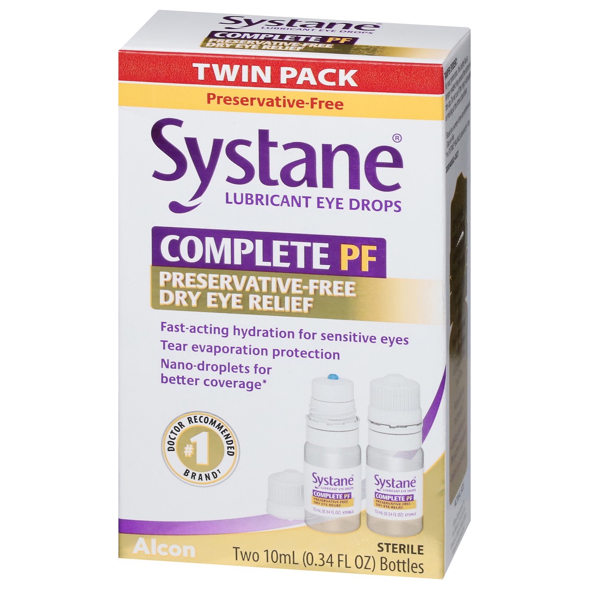 slide 2 of 13, Systane Complete PF Lubricant Eye Drops Twin Pack 2 - 0.34 oz Bottles, 20 ml