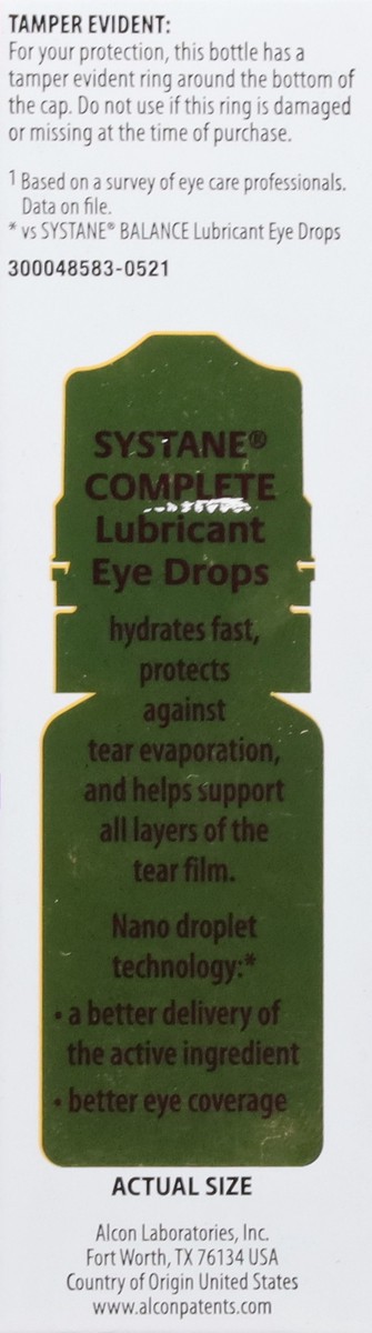 slide 13 of 13, Systane Complete PF Lubricant Eye Drops Twin Pack 2 - 0.34 oz Bottles, 20 ml