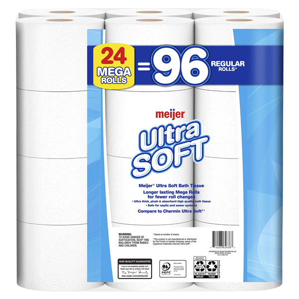 slide 20 of 29, Meijer Ultra Soft Mega Rolls Toilet Paper, 24 ct