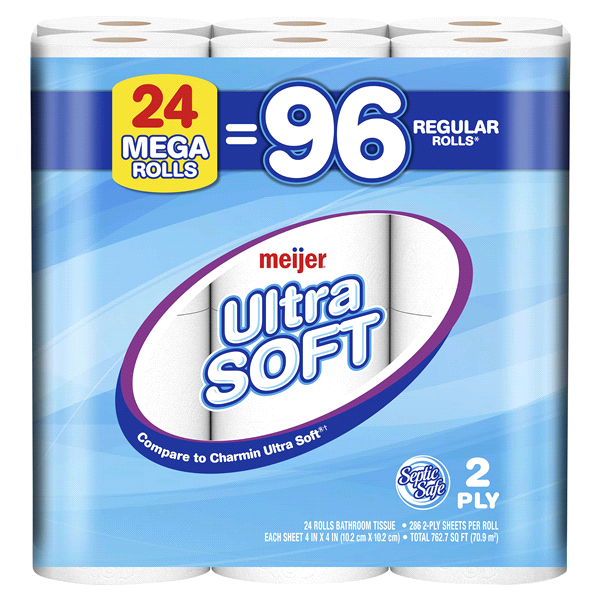 Meijer Ultra Soft Mega Rolls Toilet Paper 24 ct Shipt
