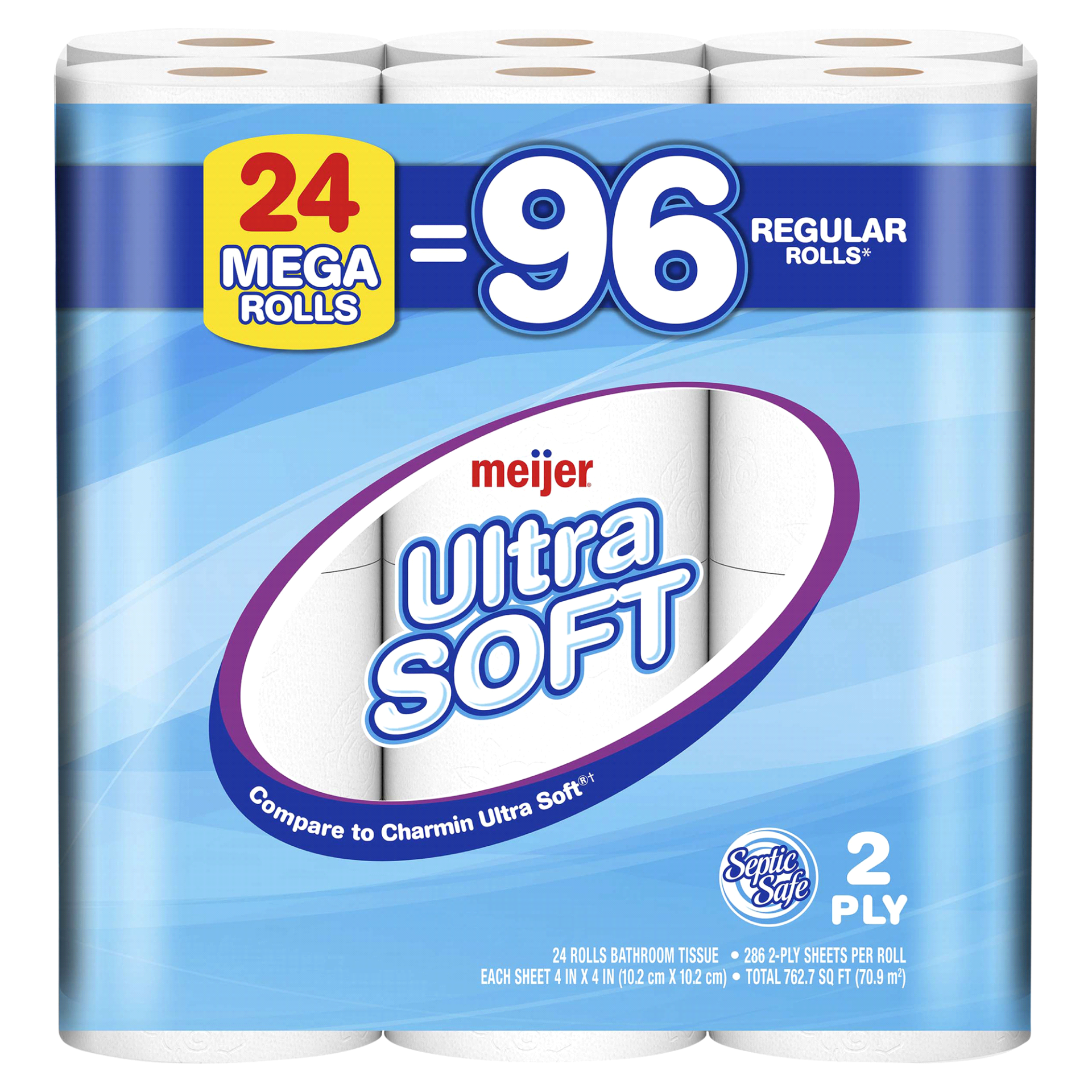 slide 1 of 29, Meijer Ultra Soft Mega Rolls Toilet Paper, 24 ct