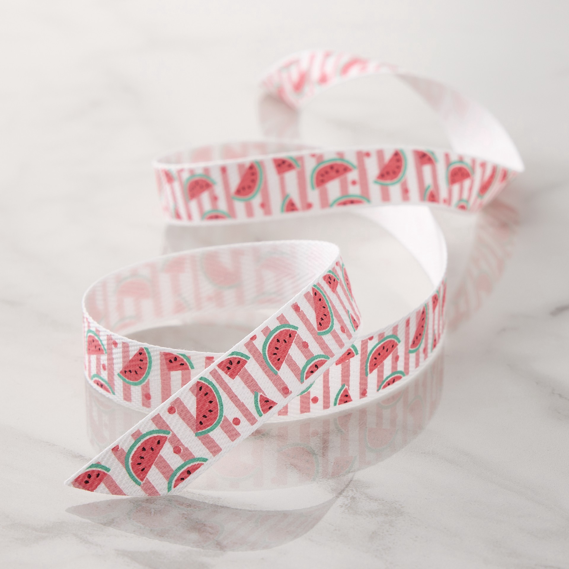 slide 2 of 2, 5/8" X 7yd. Watermelon Twill Ribbon By Celebrate It Classic, 5/8 in x 7 yd