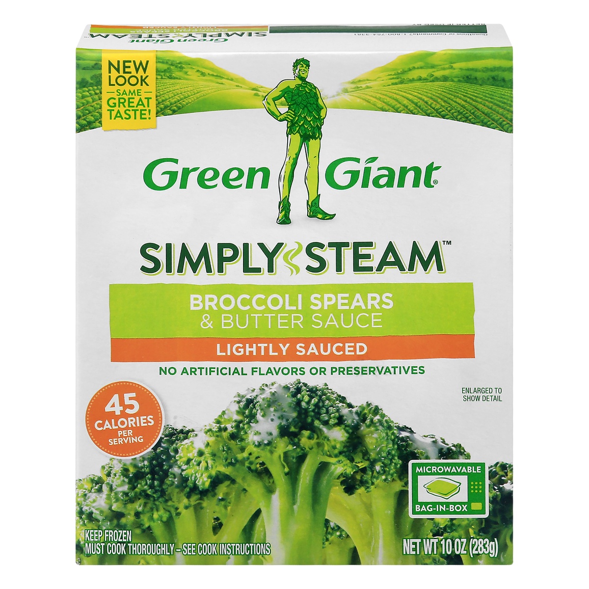 slide 1 of 8, Green Giant Simply Steam Lightly Sauced Broccoli Spears & Butter Sauce 10 oz, 10 oz
