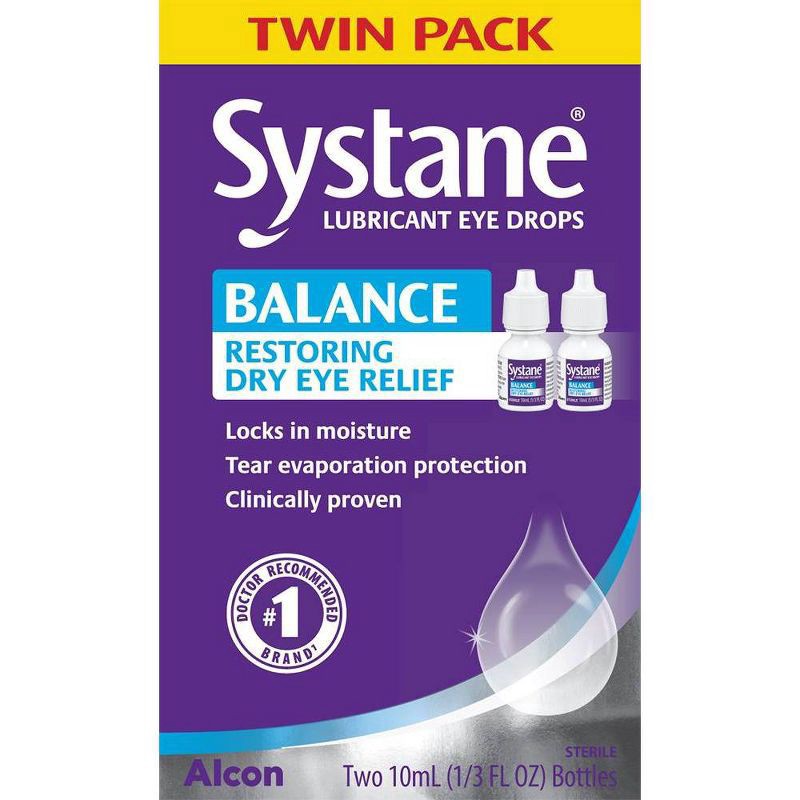 slide 3 of 5, Systane Balance Lubricant Eye Drops Twin Pack - 2ct, 2 ct