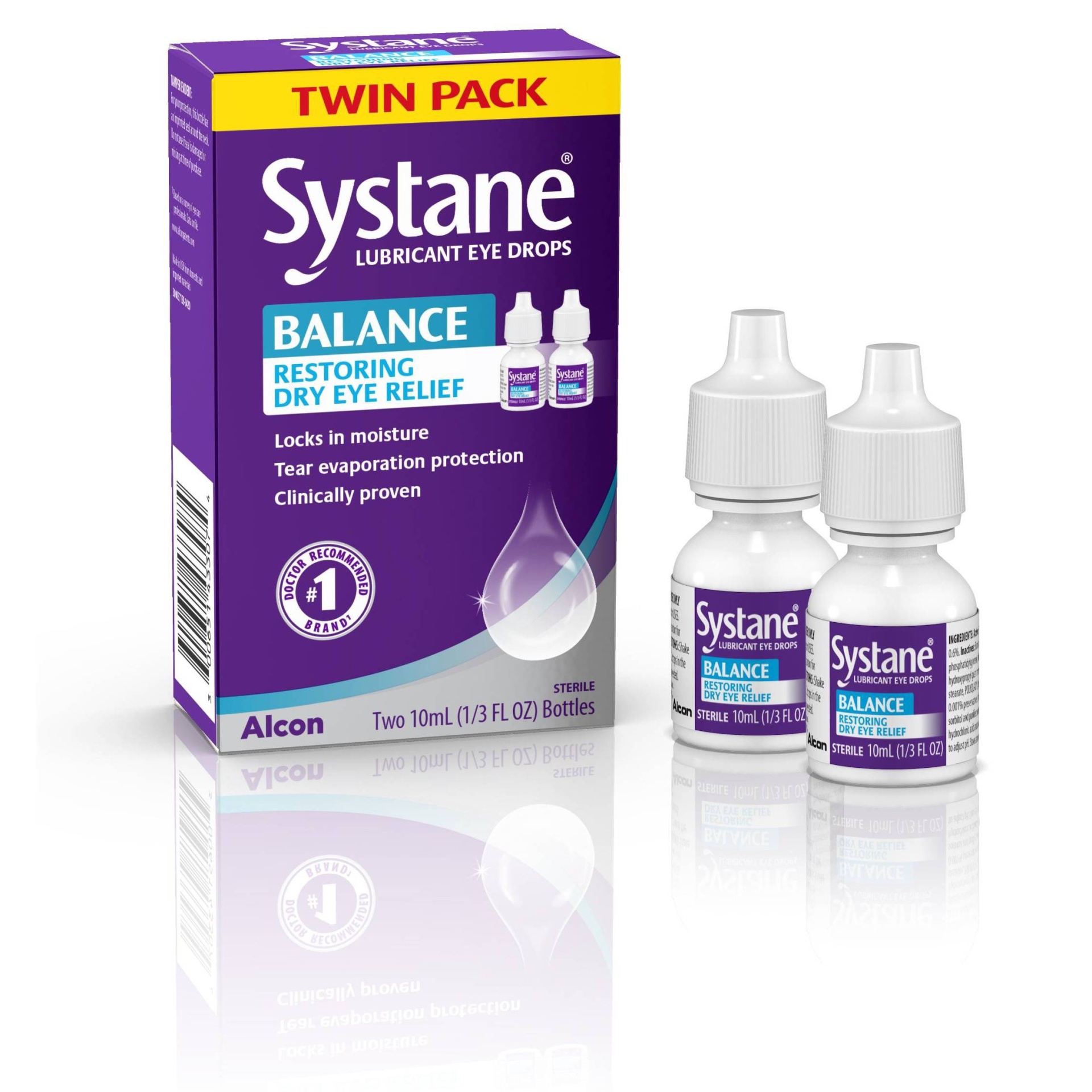 slide 1 of 2, Systane Balance Lubricant Eye Drops Twin Pack, 2 ct; 0.33 fl oz