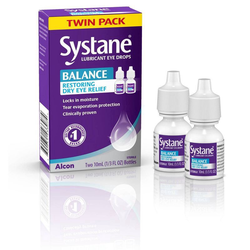 slide 1 of 5, Systane Balance Lubricant Eye Drops Twin Pack - 2ct, 2 ct