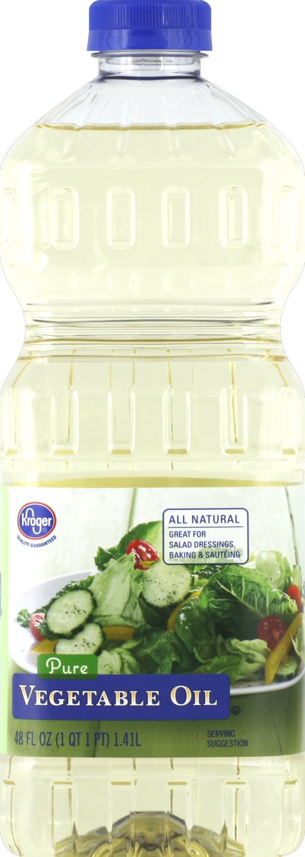 slide 1 of 7, Kroger Pure Vegetable Oil, 48 fl oz