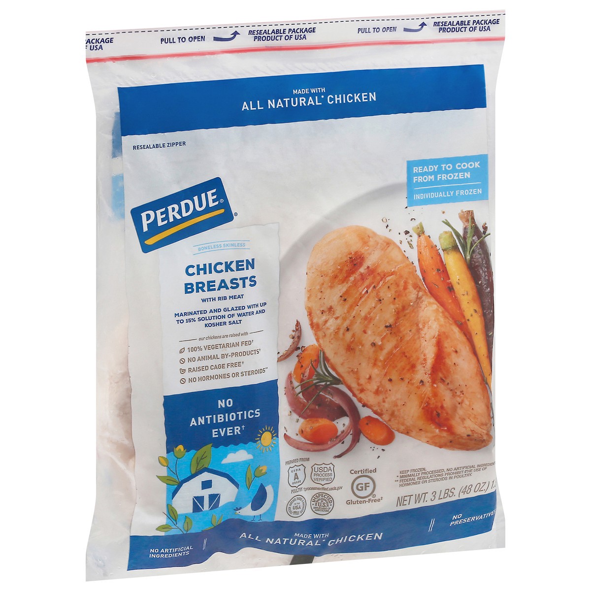 slide 8 of 14, Perdue Boneless Skinless Chicken Breasts with Rib Meat 3 lb, 3 lb