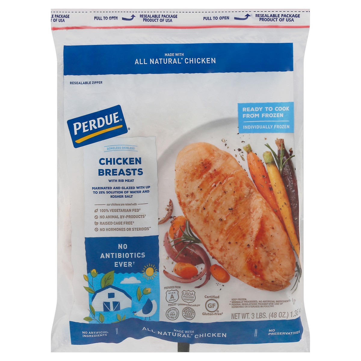 slide 7 of 14, Perdue Boneless Skinless Chicken Breasts with Rib Meat 3 lb, 3 lb