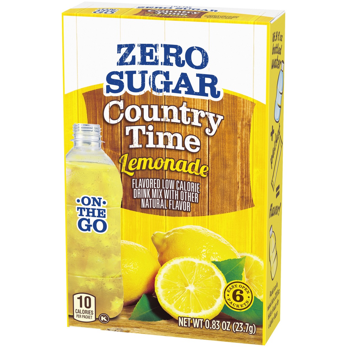 slide 9 of 9, Country Time Zero Sugar Lemonade Naturally Flavored Powdered Drink Mix, 6 ct On-the-Go Packets, 6 ct