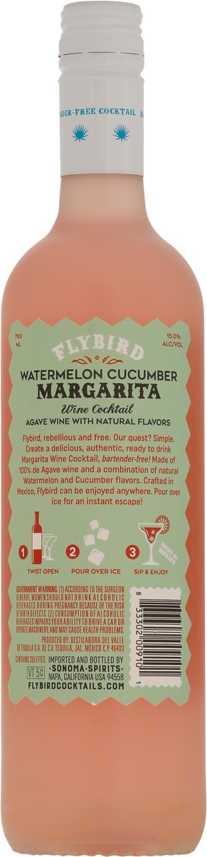 slide 8 of 9, Flybird Watermelon Cucumber Margarita Wine Cocktail, 1 ct