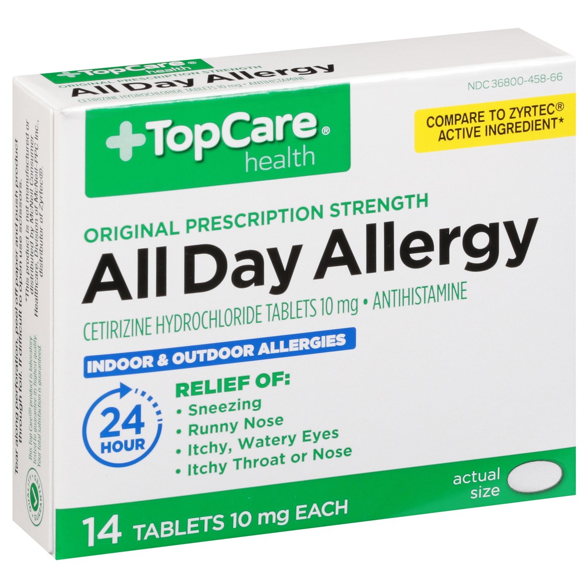 slide 2 of 9, TopCare Top Care Allergy Cetirizine 10Mg, 14 ct