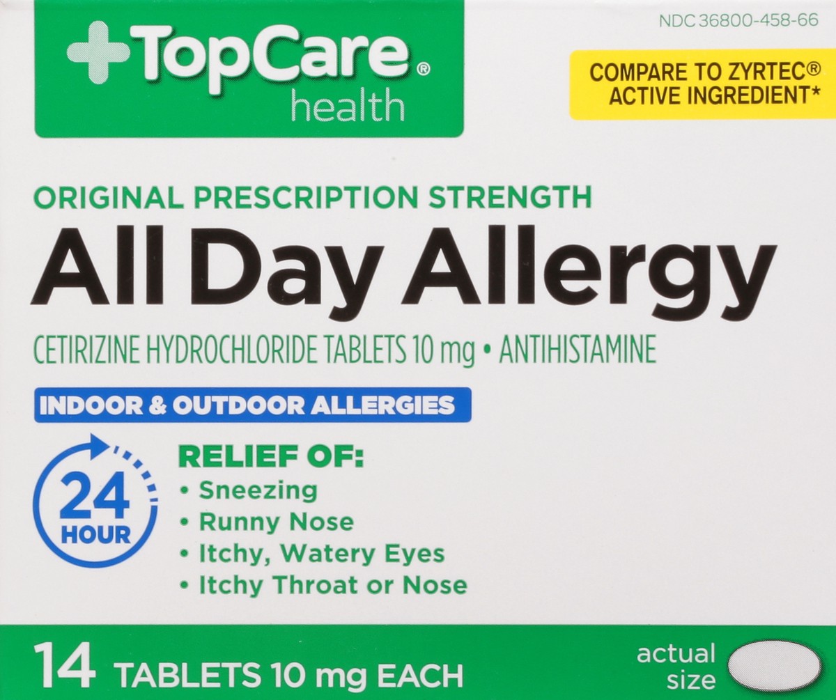 slide 4 of 9, TopCare Top Care Allergy Cetirizine 10Mg, 14 ct