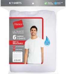 Hanes Ultimate Men's Comfortsoft Crew Tee - White