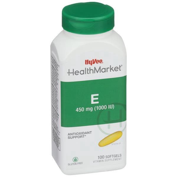 slide 1 of 1, Hy-Vee HealthMarket E-1000 Dietary Supplement Softgels, 100 ct