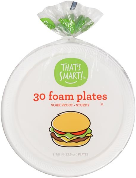 slide 1 of 1, That's Smart! Foam Plates, 30 ct