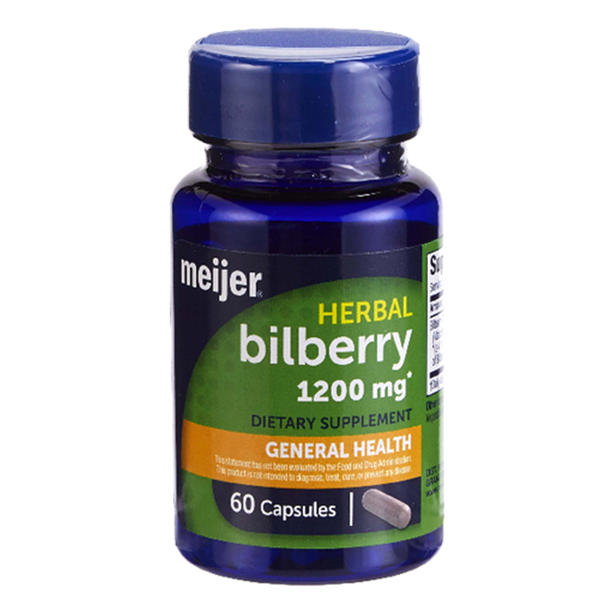 slide 1 of 3, MEIJER WELLNESS Meijer Bilberry Extract Herbal Supplement Capsule, 1200mg, 60 ct