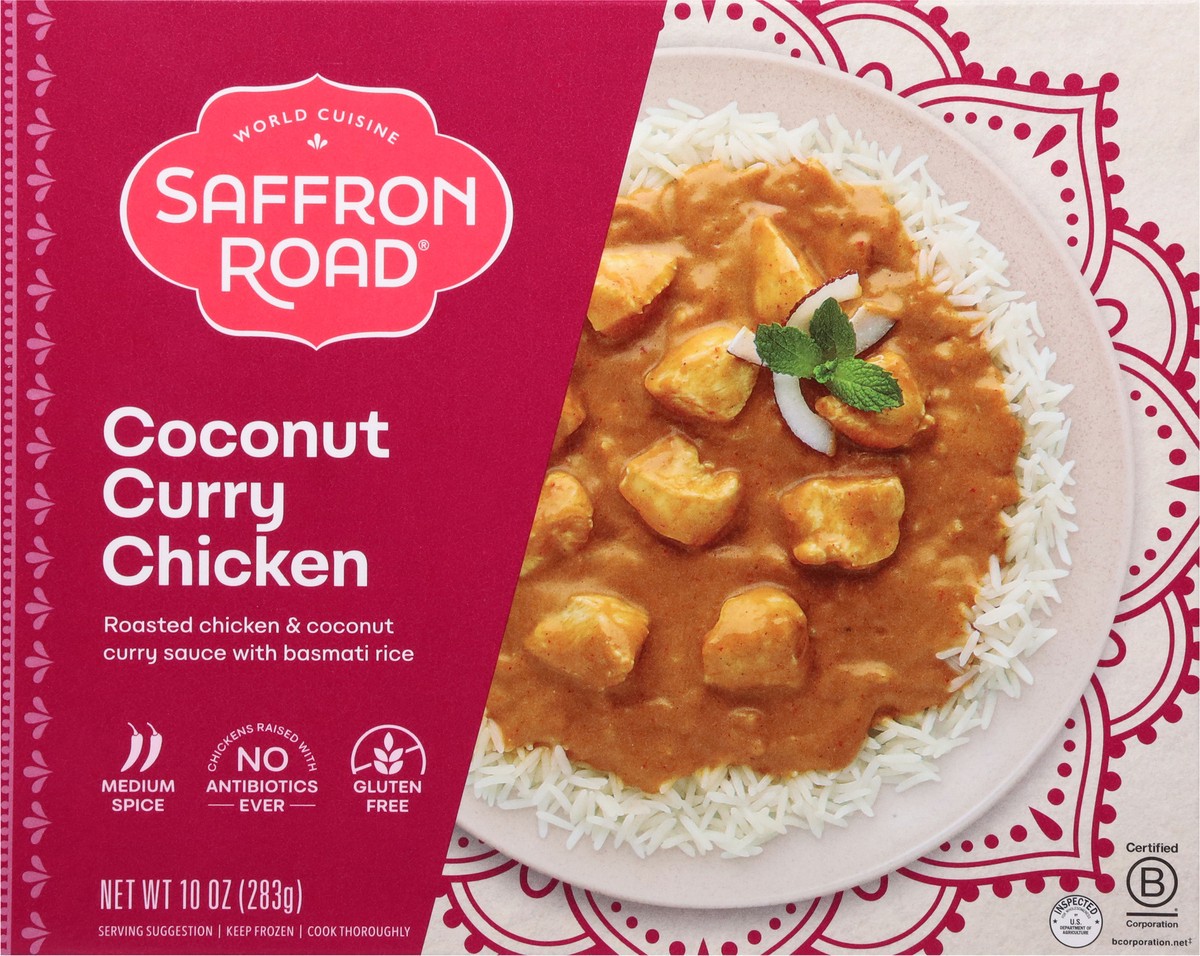 slide 6 of 9, Saffron Road Gluten-Free Coconut Curry Chicken Indian Meal, 10 oz, 10 oz