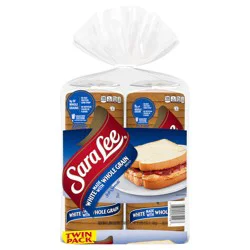 Sara Lee White made with Whole Grain (Twin Pack) Bread, 2 count, 40 oz