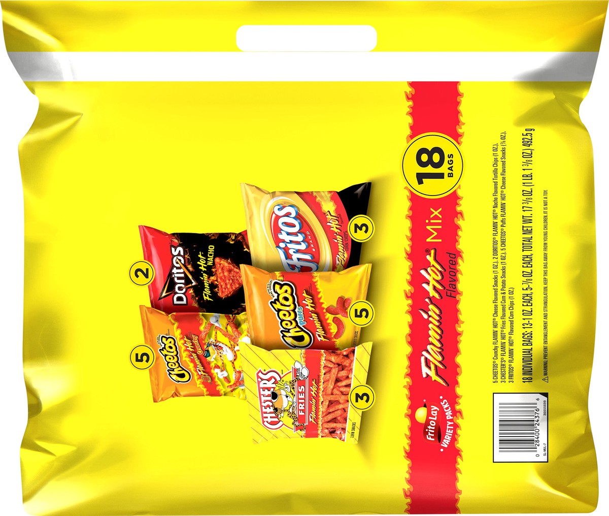 slide 7 of 8, Frito-Lay Snacks Flamin' Hot Mix 17 3/8 Oz 18 Count, 18 ct