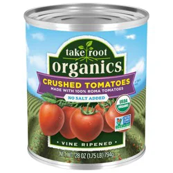 Take Root Organics No Salt Added Crushed Tomatoes, 28 oz Can